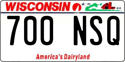 WI license plate 700NSQ