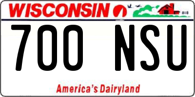 WI license plate 700NSU