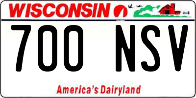 WI license plate 700NSV