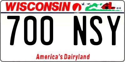 WI license plate 700NSY