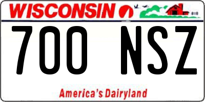 WI license plate 700NSZ