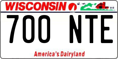 WI license plate 700NTE