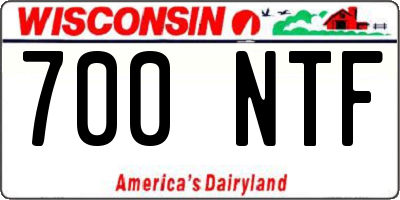 WI license plate 700NTF