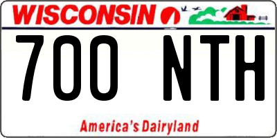 WI license plate 700NTH