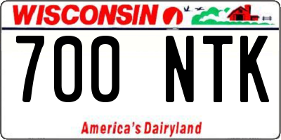 WI license plate 700NTK