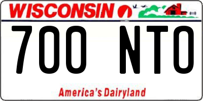 WI license plate 700NTO