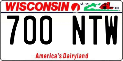 WI license plate 700NTW