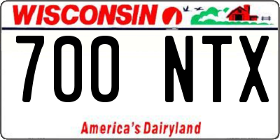 WI license plate 700NTX