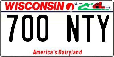 WI license plate 700NTY