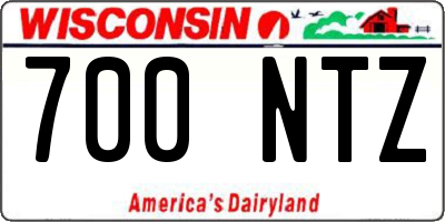 WI license plate 700NTZ