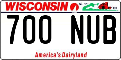 WI license plate 700NUB