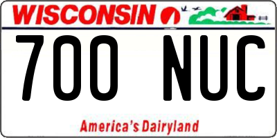WI license plate 700NUC