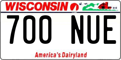 WI license plate 700NUE