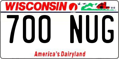 WI license plate 700NUG