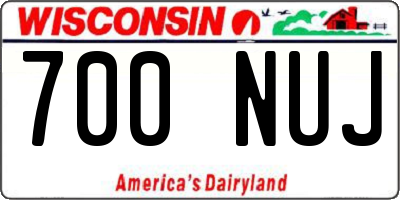 WI license plate 700NUJ