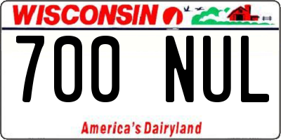 WI license plate 700NUL