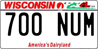 WI license plate 700NUM