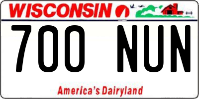 WI license plate 700NUN