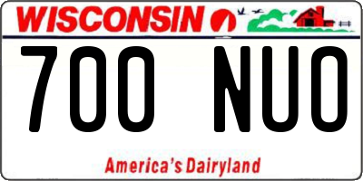 WI license plate 700NUO