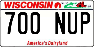 WI license plate 700NUP