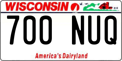 WI license plate 700NUQ
