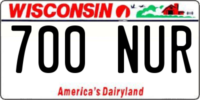 WI license plate 700NUR