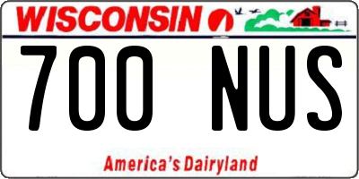 WI license plate 700NUS