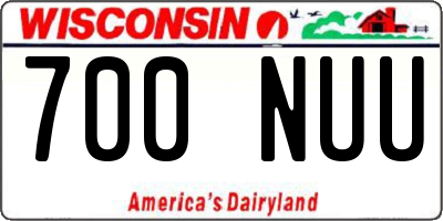 WI license plate 700NUU