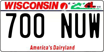 WI license plate 700NUW