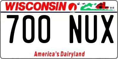 WI license plate 700NUX
