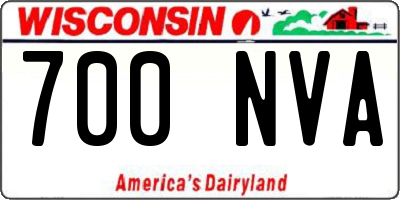 WI license plate 700NVA