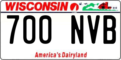 WI license plate 700NVB