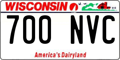 WI license plate 700NVC