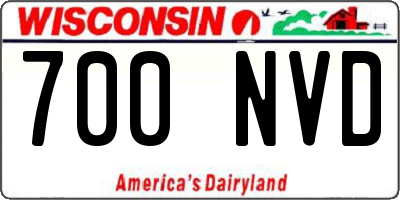 WI license plate 700NVD