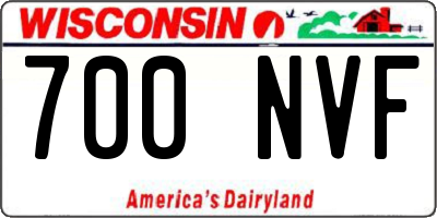 WI license plate 700NVF