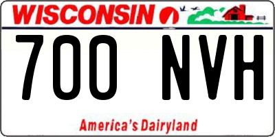 WI license plate 700NVH