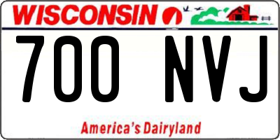 WI license plate 700NVJ