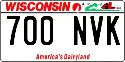 WI license plate 700NVK