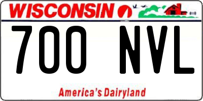 WI license plate 700NVL