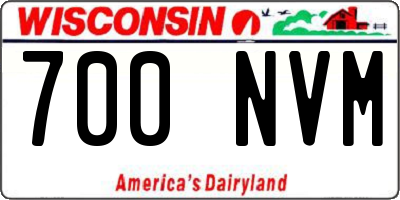 WI license plate 700NVM