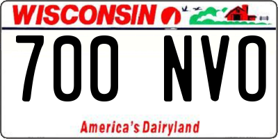 WI license plate 700NVO