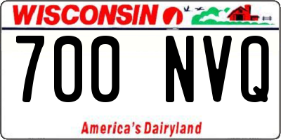 WI license plate 700NVQ