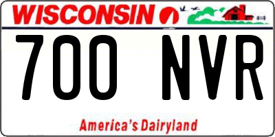 WI license plate 700NVR