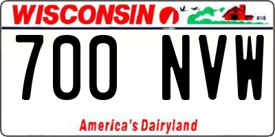 WI license plate 700NVW