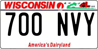 WI license plate 700NVY