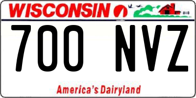 WI license plate 700NVZ