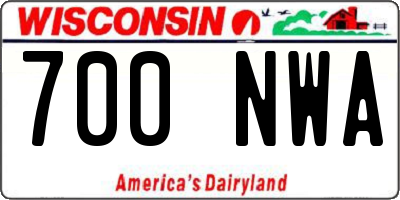 WI license plate 700NWA