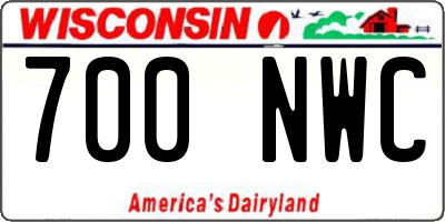 WI license plate 700NWC