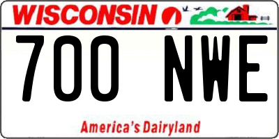 WI license plate 700NWE