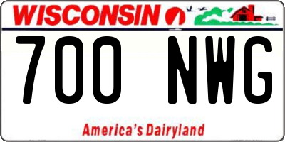 WI license plate 700NWG